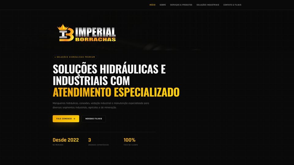 Prévia do site Imperial Borrachas