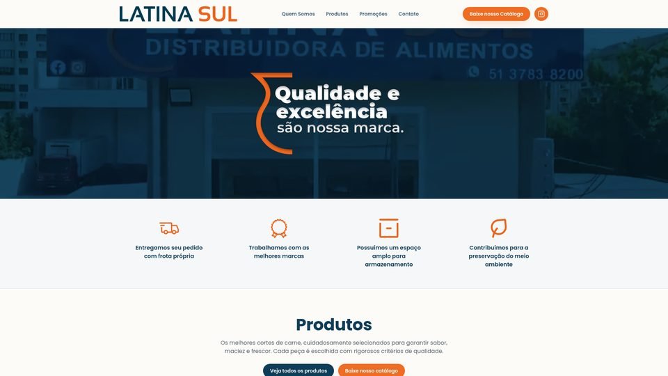 Prévia do site Latina Sul Distribuidora